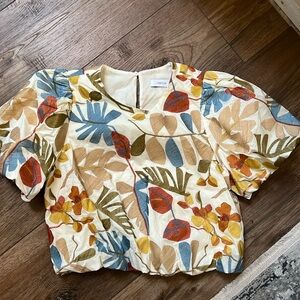 New with tags! Greylin puff sleeve embroidered Top large